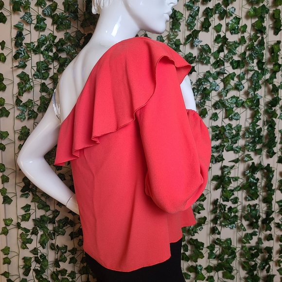 Aritzia Wilfred Allaire Women's Colorful Ruffle One Shoulder Blouse - Picture 6 of 14